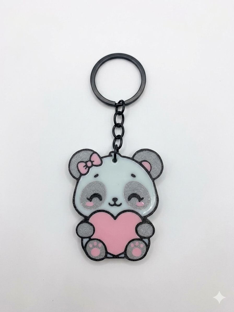 Llavero Panda con Corazón